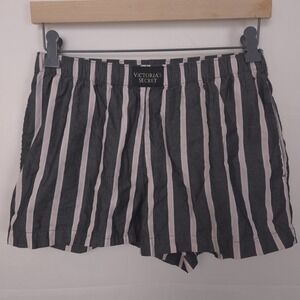 Victorias Secret Womens Striped Cotton Sleep‎ Short XS Black Pink Lounge